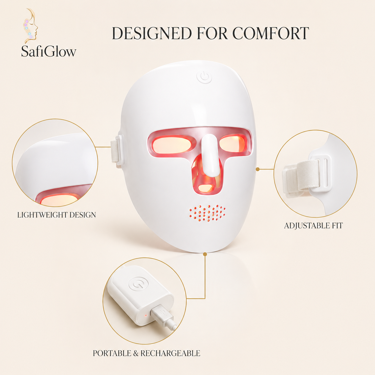 SafiGlow 7-Color Portable LED Face Mask — product view 6