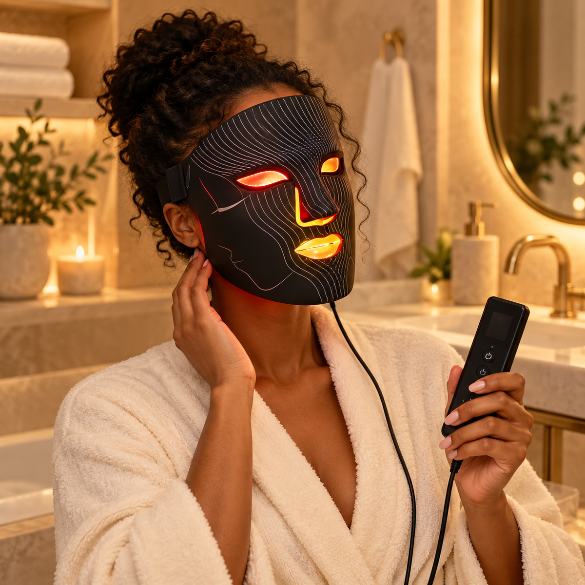 SafiGlow Spectrum LED Face Mask | Red, Green, Blue & Infrared Light — product view 4