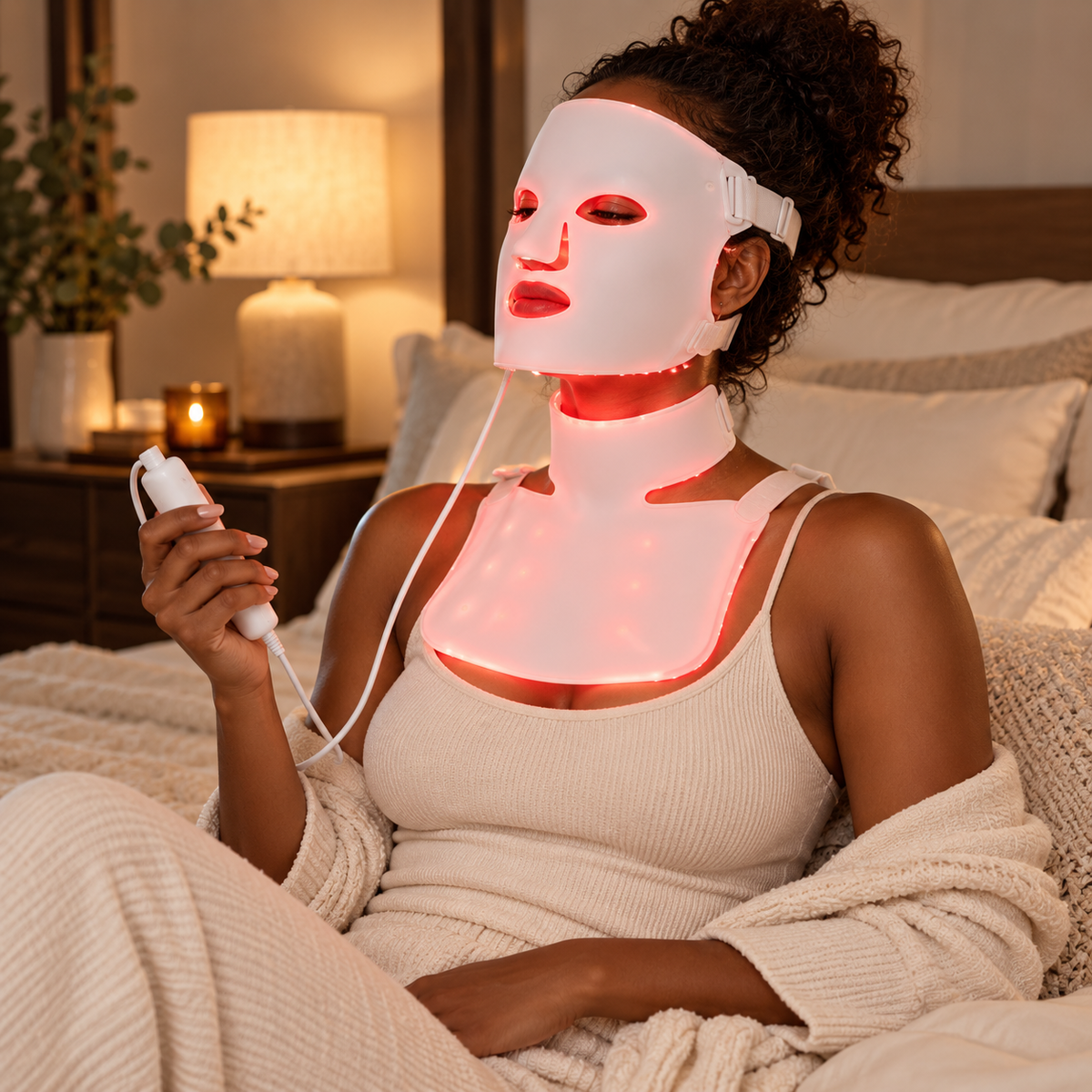 SafiGlow LumaContour TLM200-K Silicone LED Face & Neck Mask — product view 3