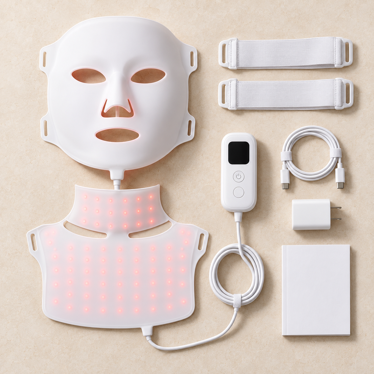 SafiGlow LumaContour TLM200-K Silicone LED Face & Neck Mask — product view 5