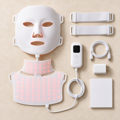 SafiGlow LumaContour TLM200-K Silicone LED Face & Neck Mask