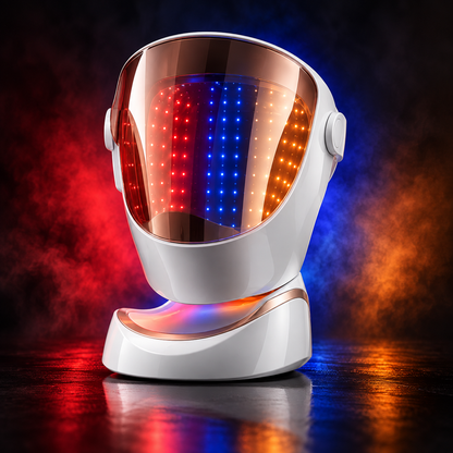 SafiGlow VisionGlow 807 LED Face & Neck Mask | 3-Color Light Therapy