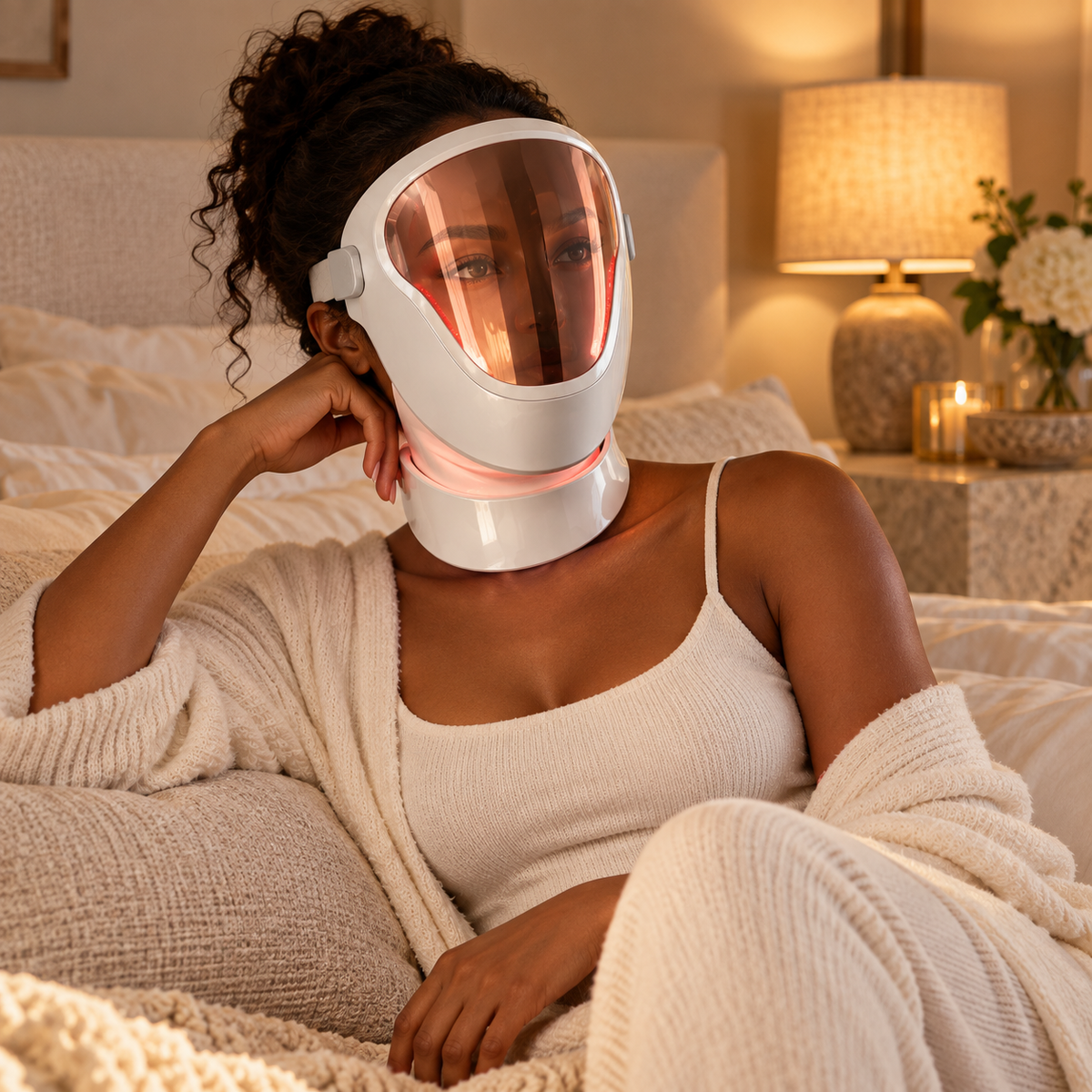 SafiGlow VisionGlow 807 LED Face & Neck Mask | 3-Color Light Therapy — product view 4
