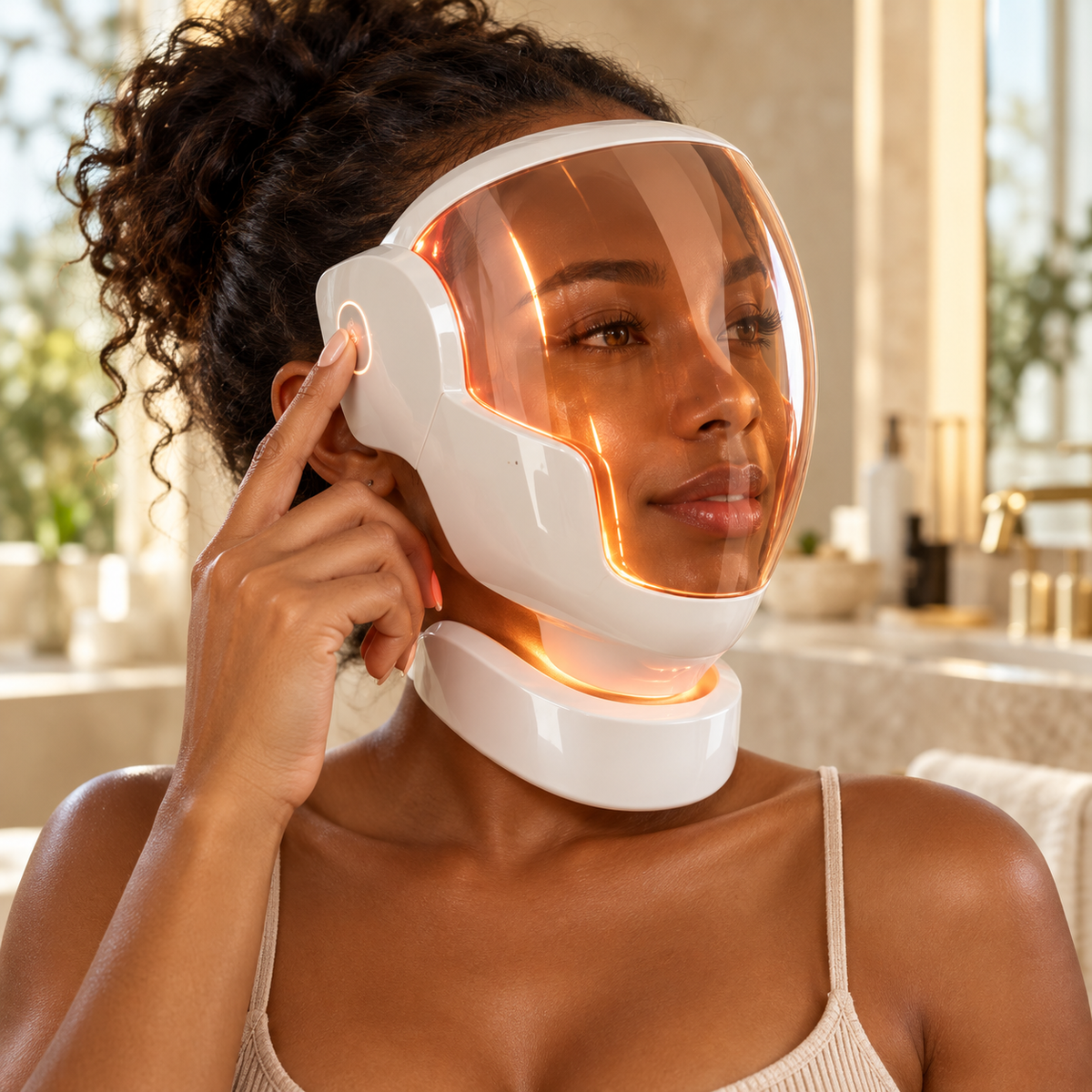 SafiGlow VisionGlow 807 LED Face & Neck Mask | 3-Color Light Therapy — product view 2