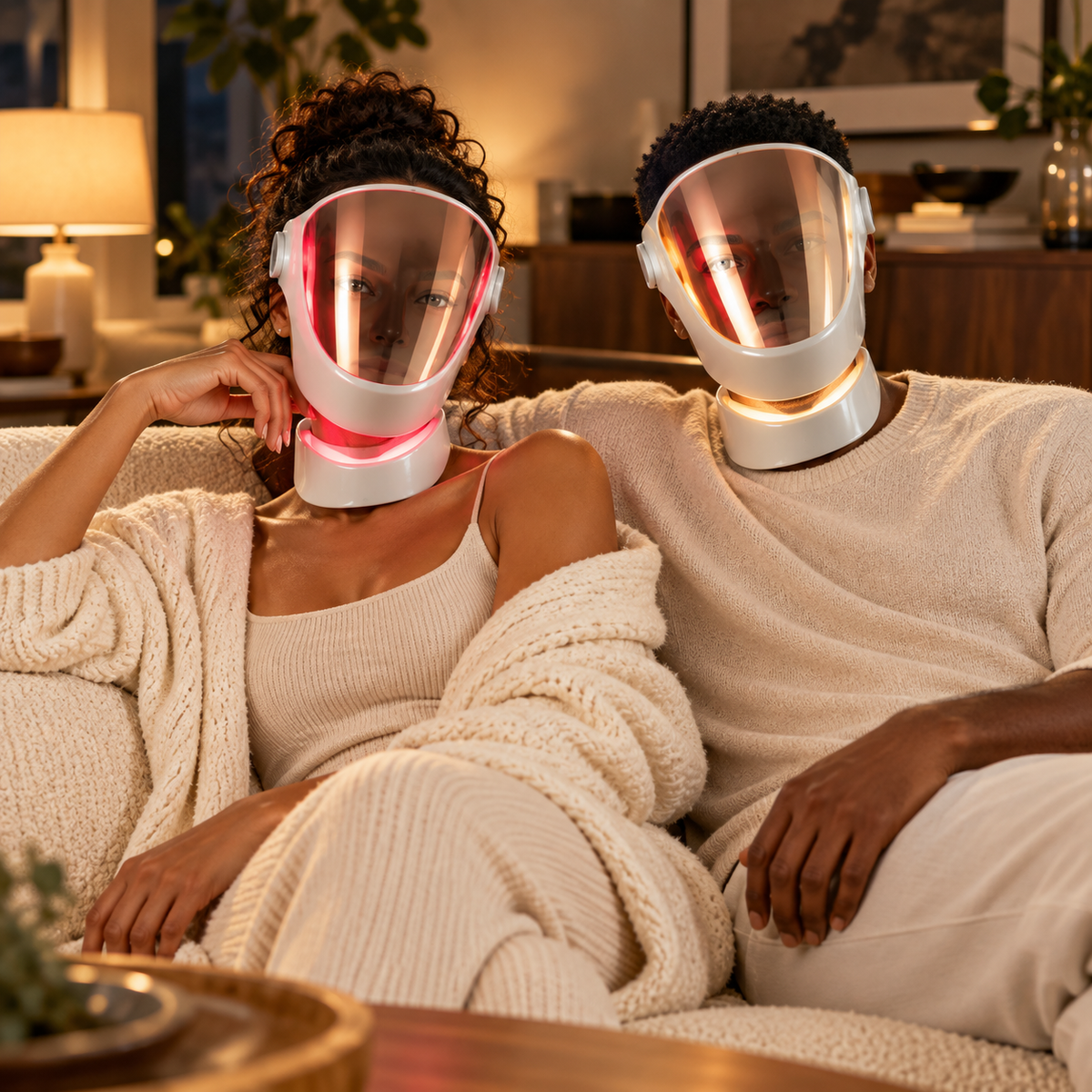 SafiGlow VisionGlow 807 LED Face & Neck Mask | 3-Color Light Therapy — product view 8