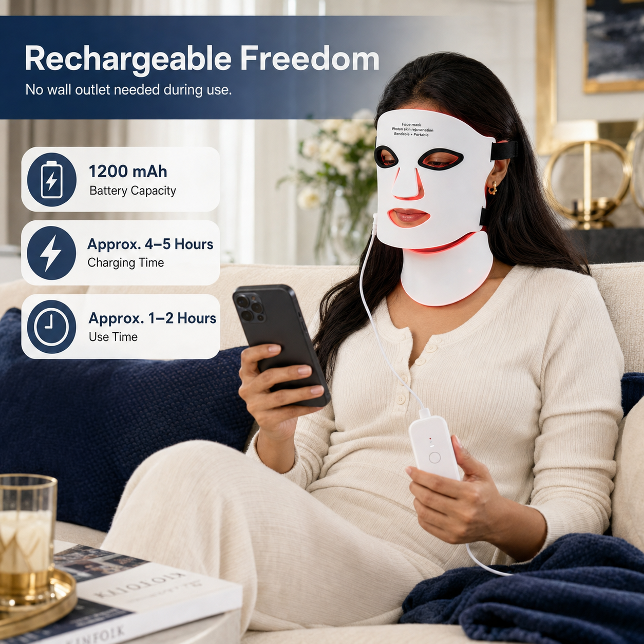 SafiGlow Flex 7-Color LED Face & Neck Mask