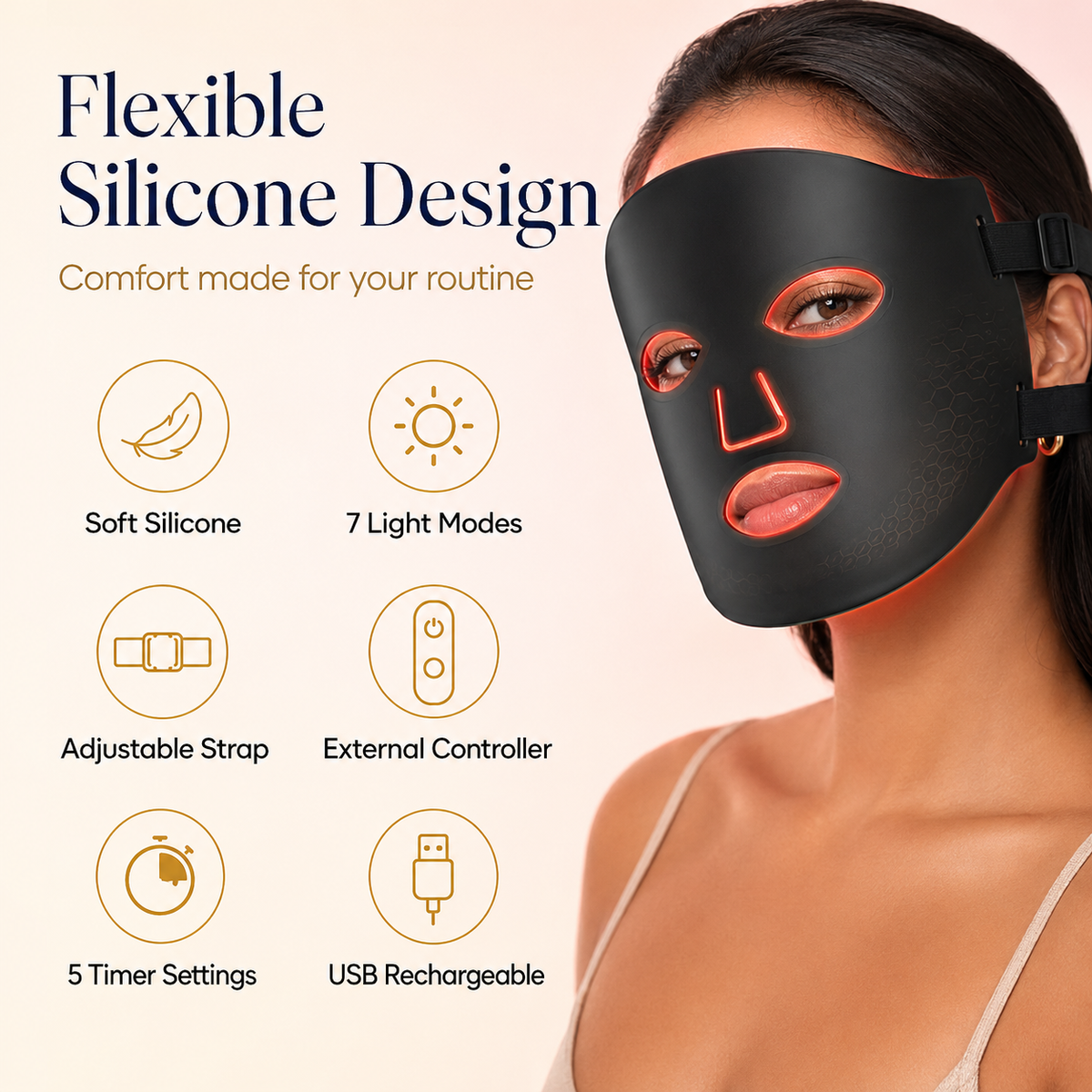 SafiGlow 7-Color LED Facial Mask — product view 2