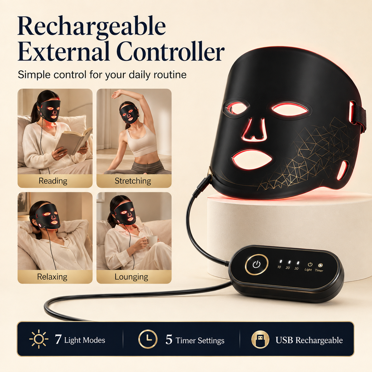 
SafiGlow 7-Color LED Facial Mask — product view 5