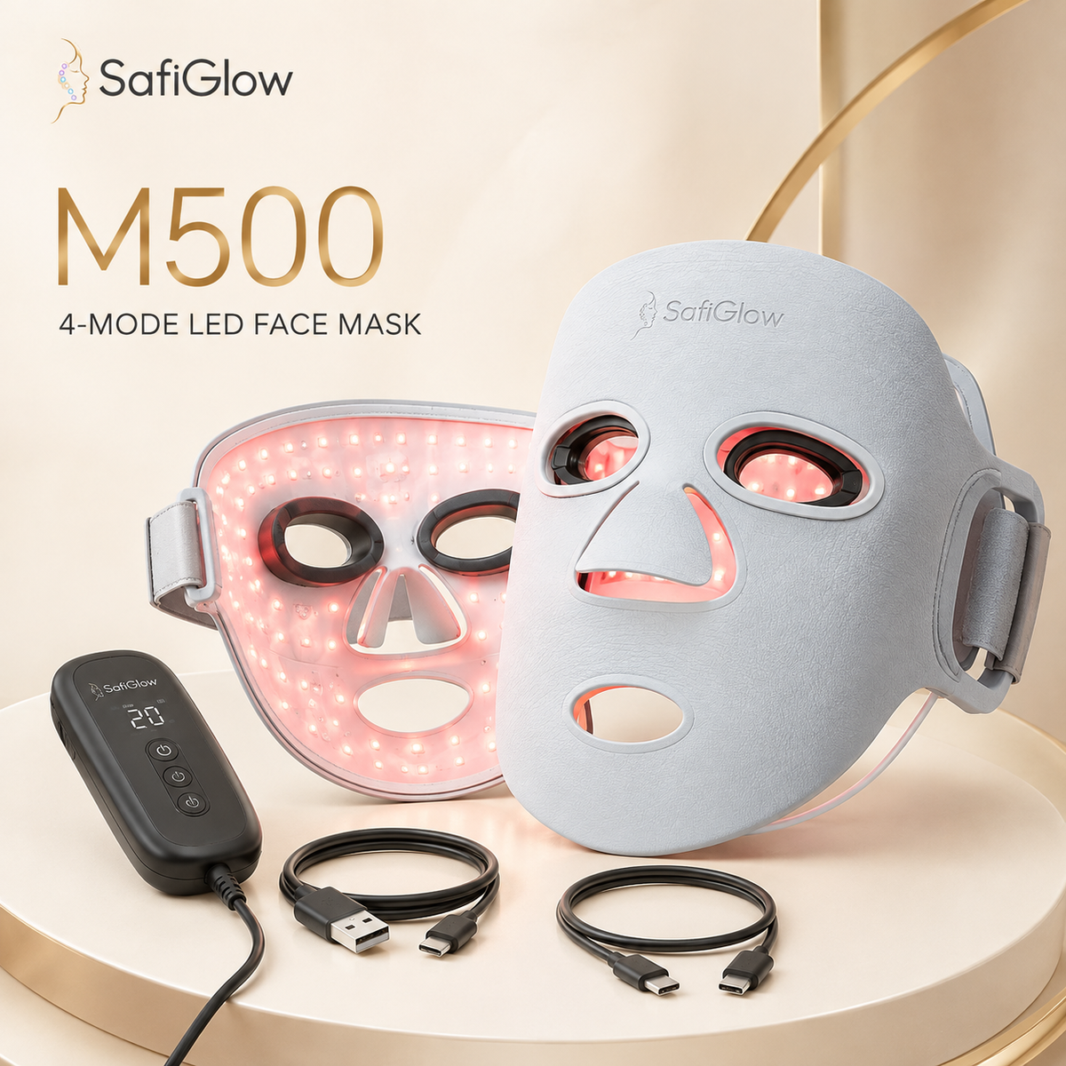 
SafiGlow M500 4-Mode LED Face Mask