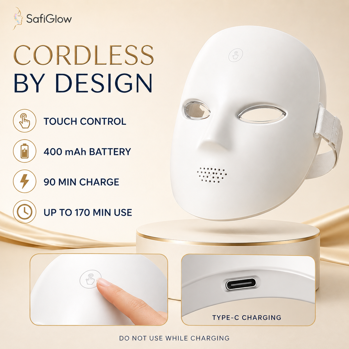 SafiGlow Prism7 Wireless LED Face Mask — product view 5