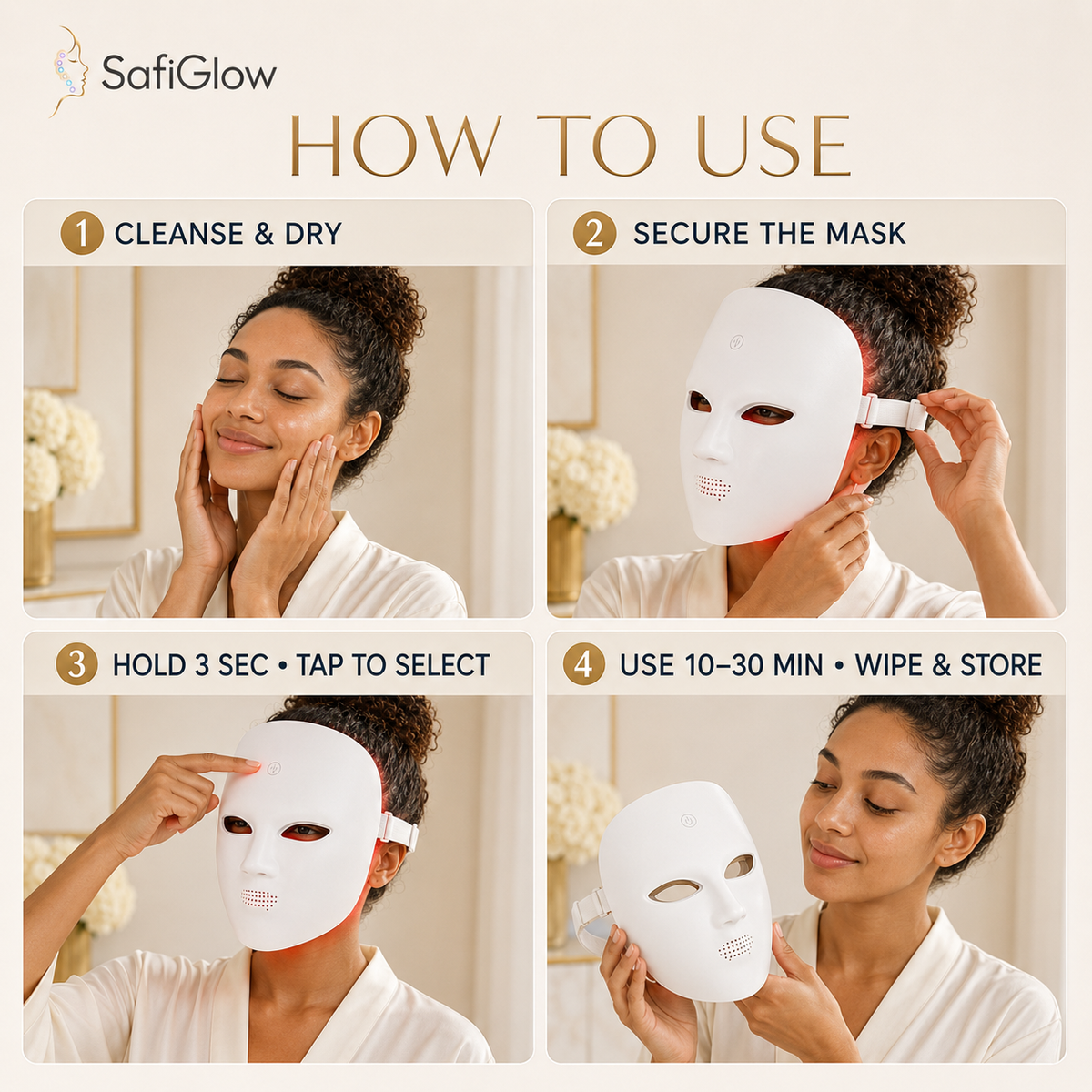 
SafiGlow Prism7 Wireless LED Face Mask — product view 6