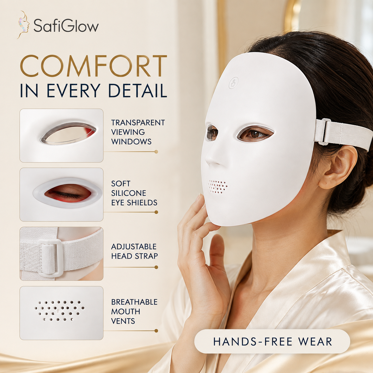 SafiGlow Prism7 Wireless LED Face Mask — product view 7