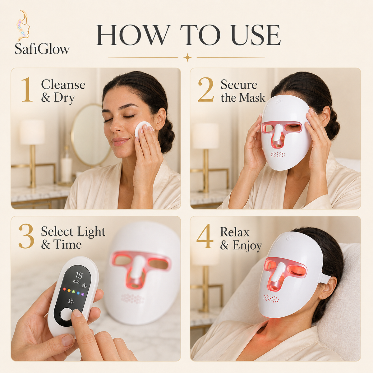 SafiGlow 7-Color Portable LED Face Mask — product view 2