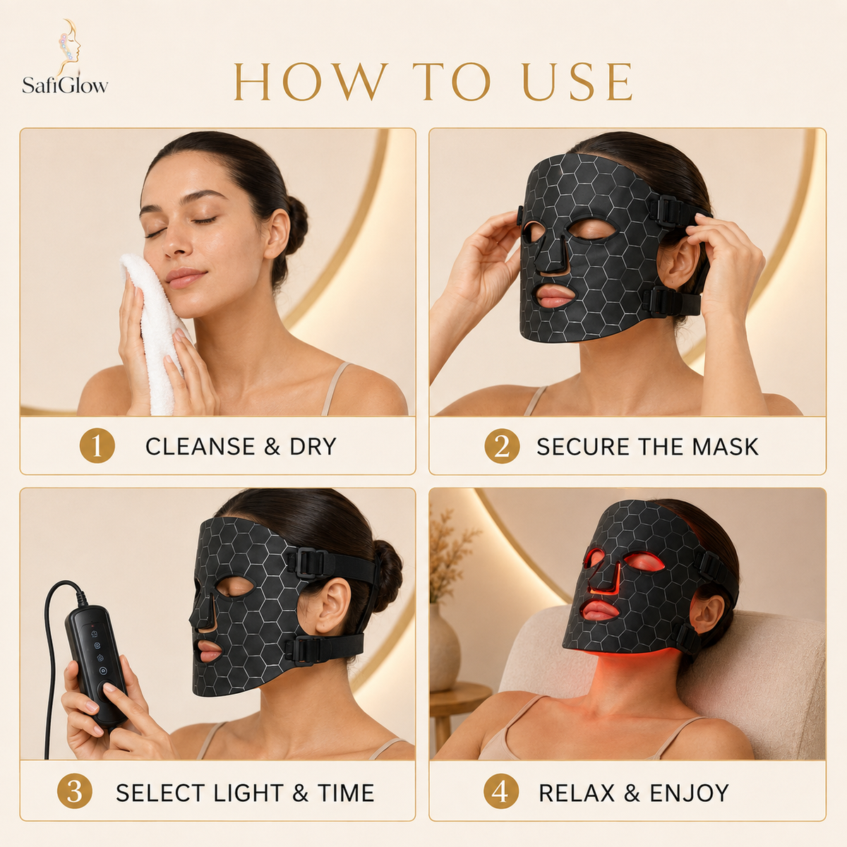 SafiGlow Flex 7-Color Silicone LED Face Mask — product view 2