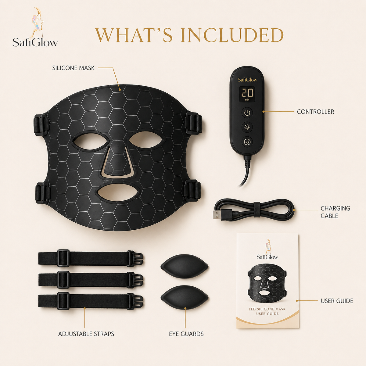 
SafiGlow Flex 7-Color Silicone LED Face Mask — product view 6