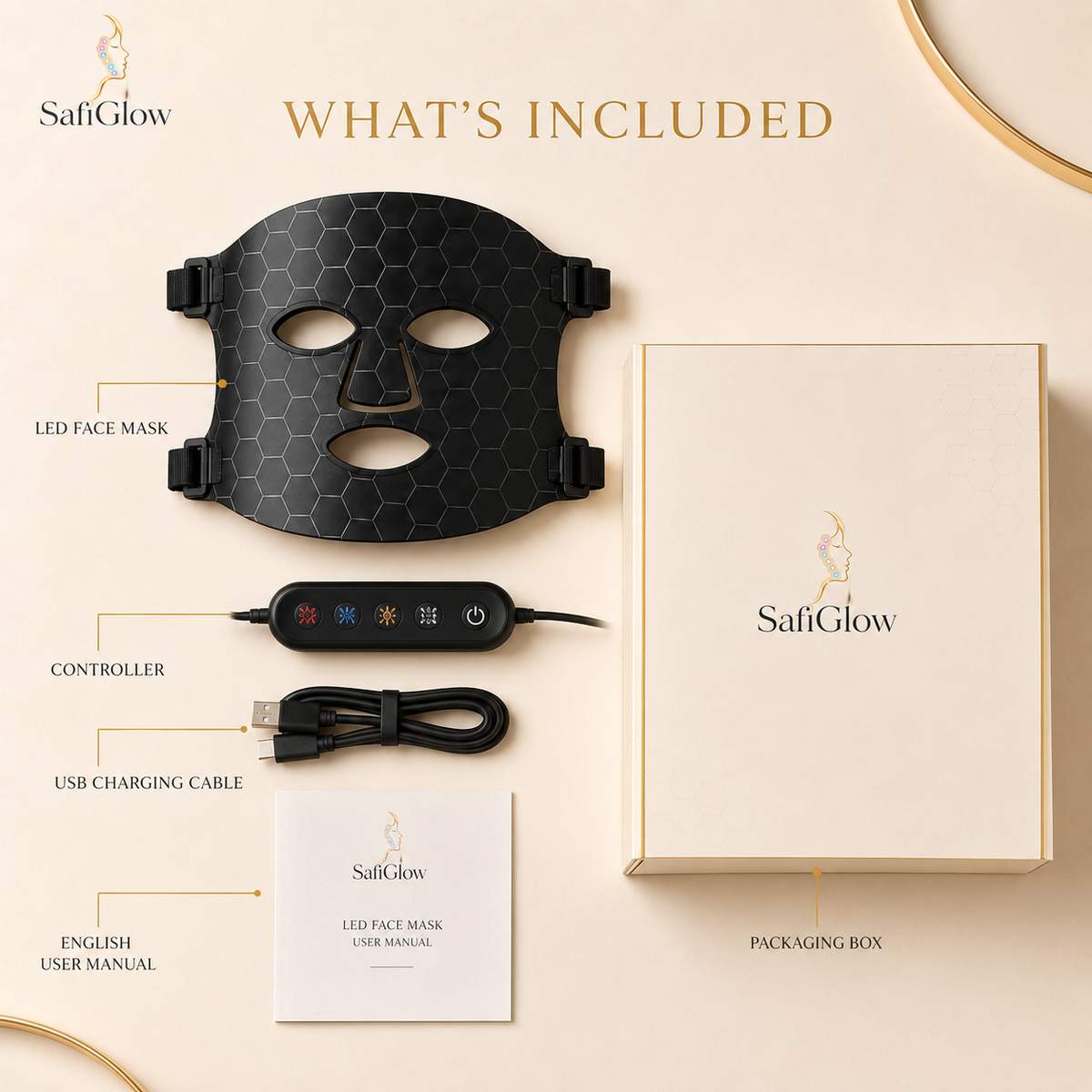 
SafiGlow Radiance 4-Color Silicone LED Face Mask — product view 6