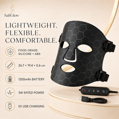SafiGlow Radiance 4-Color Silicone LED Face Mask