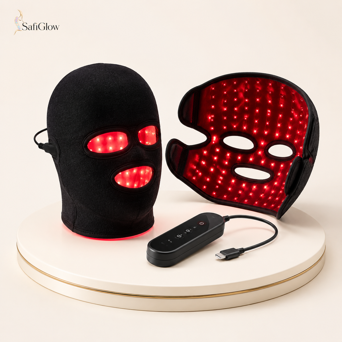 
SafiGlow Halo 2-in-1 LED Scalp & Face Mask — 186 LEDs