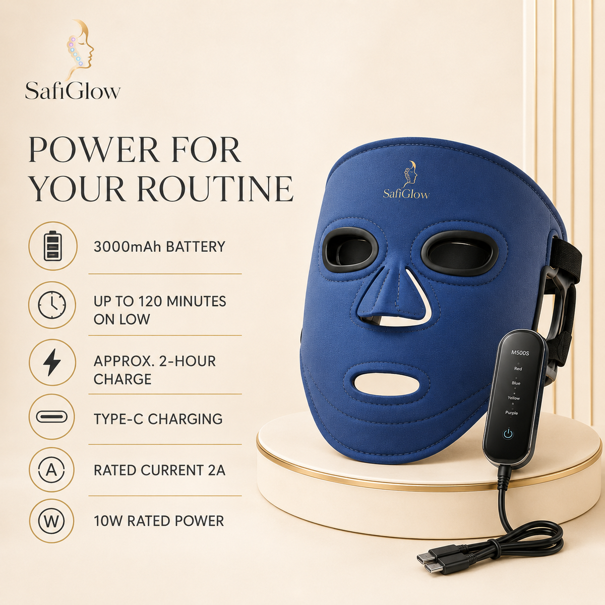 
SafiGlow M500S 4-Wavelength LED Face Mask — product view 8