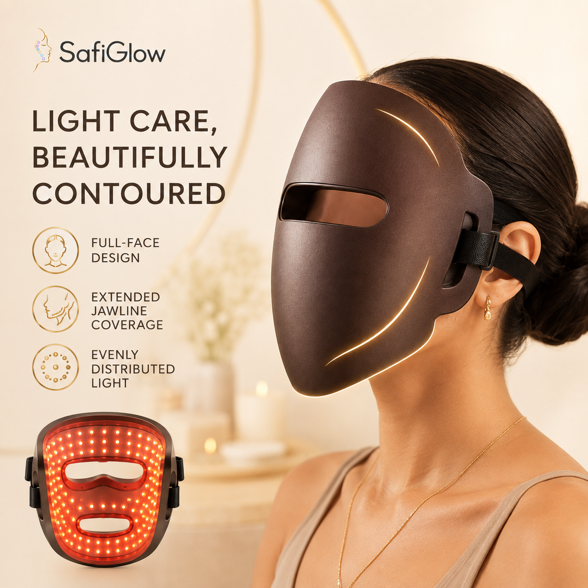 
SafiGlow LumaContour 4-Mode LED Face Mask — product view 8