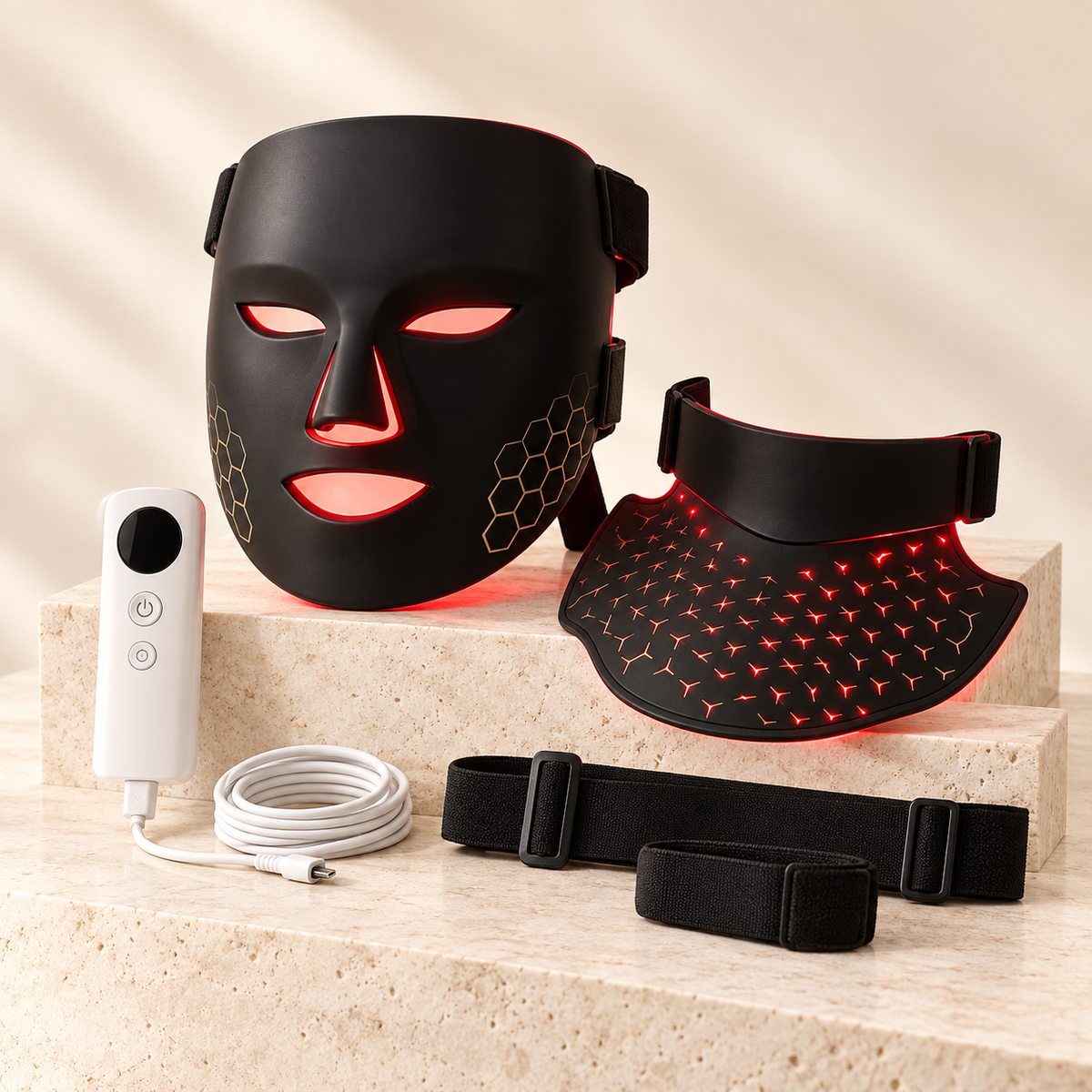 SafiGlow 4-Mode LED Face & Neck Light Therapy Set — product view 3