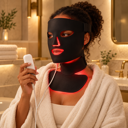 SafiGlow 4-Mode LED Face & Neck Light Therapy Set